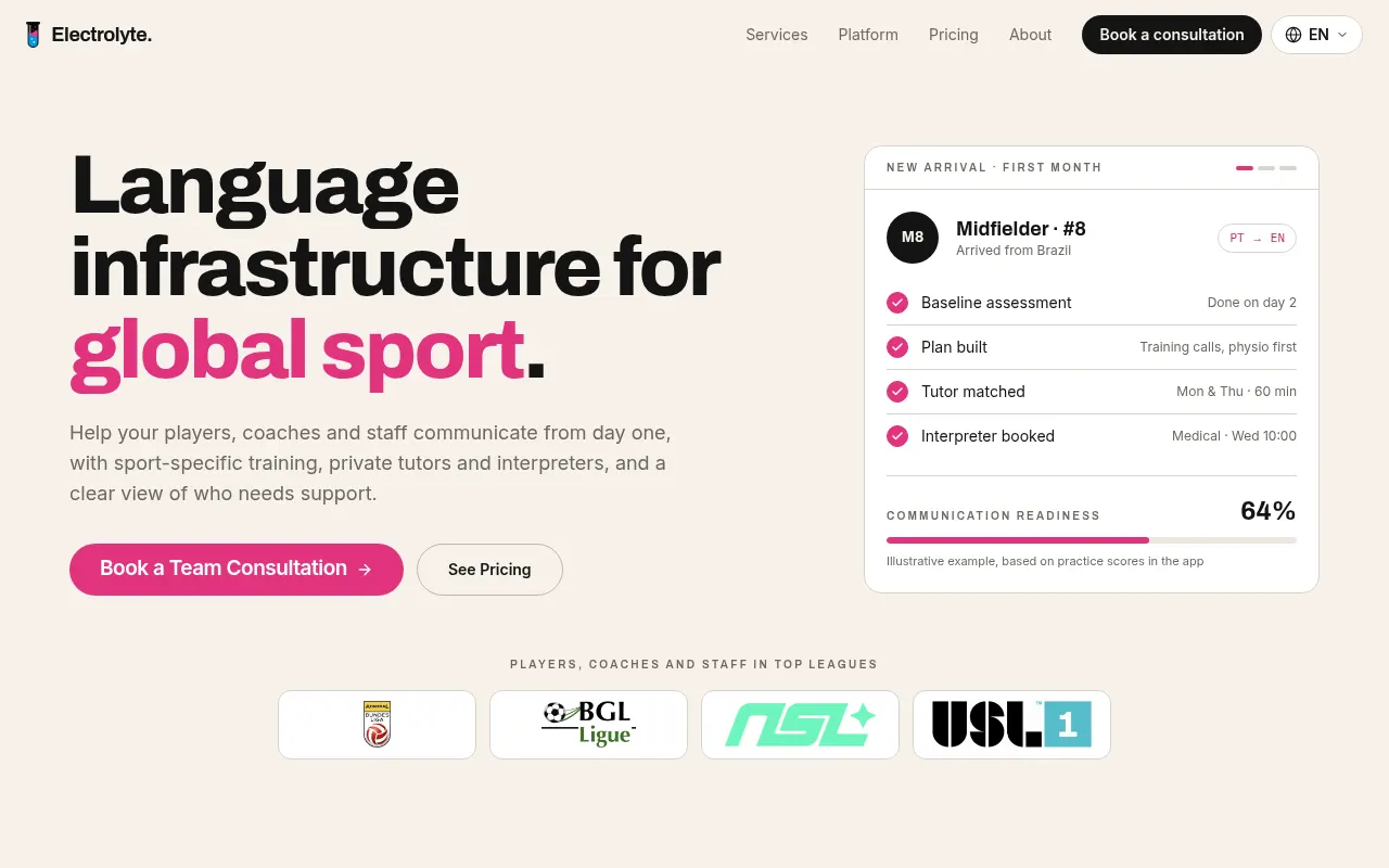 Homepage of electrolytegroup.com