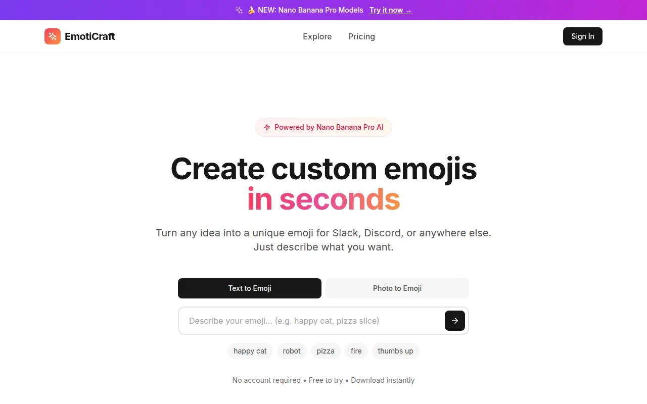 Homepage of emoticraft.com