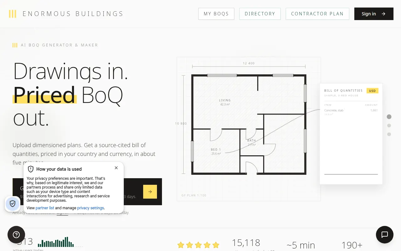 Homepage of enormousbuildings.com