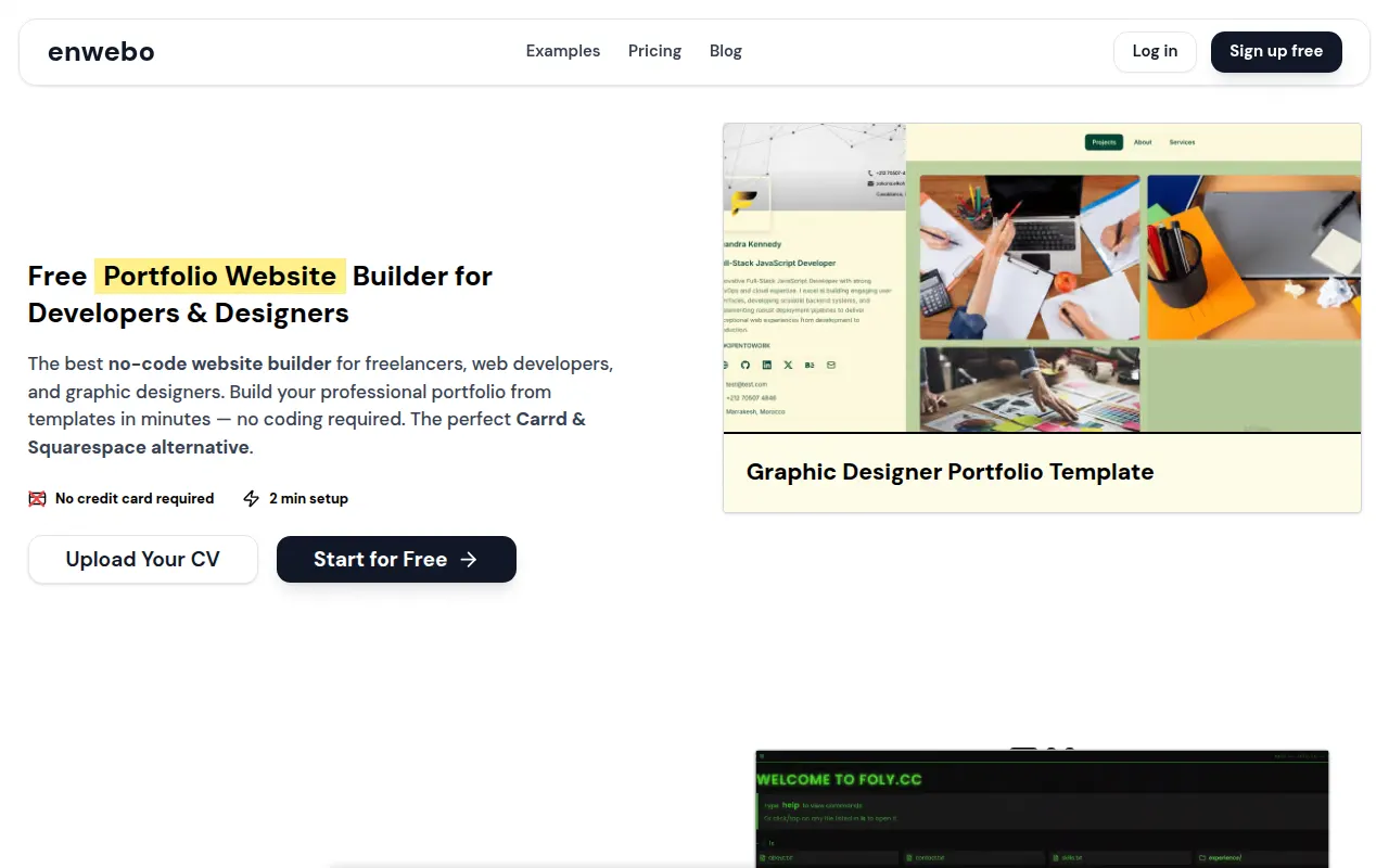 Homepage of enwebo.com