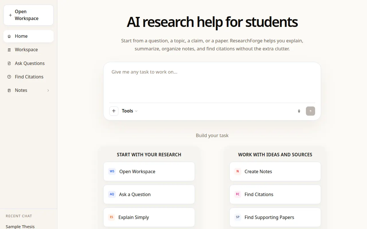 Homepage of examforge.courses