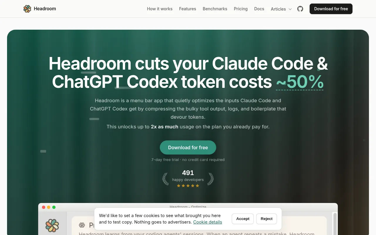 Homepage of extraheadroom.com