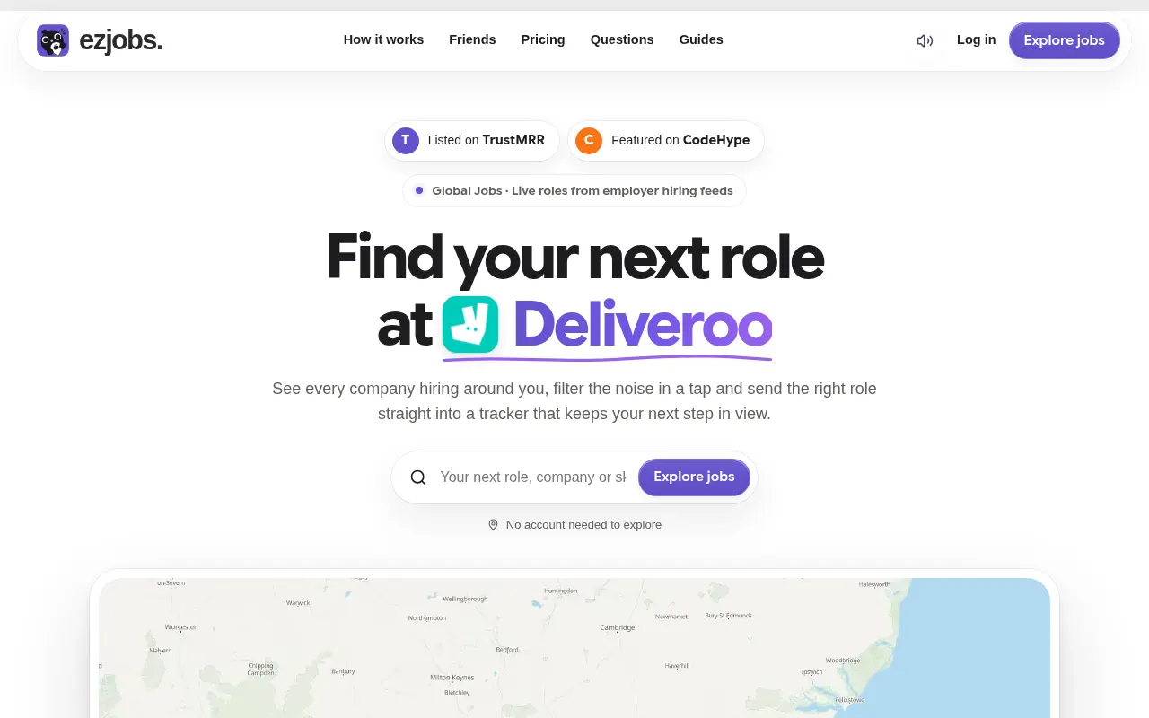 Homepage of ezjobs.company