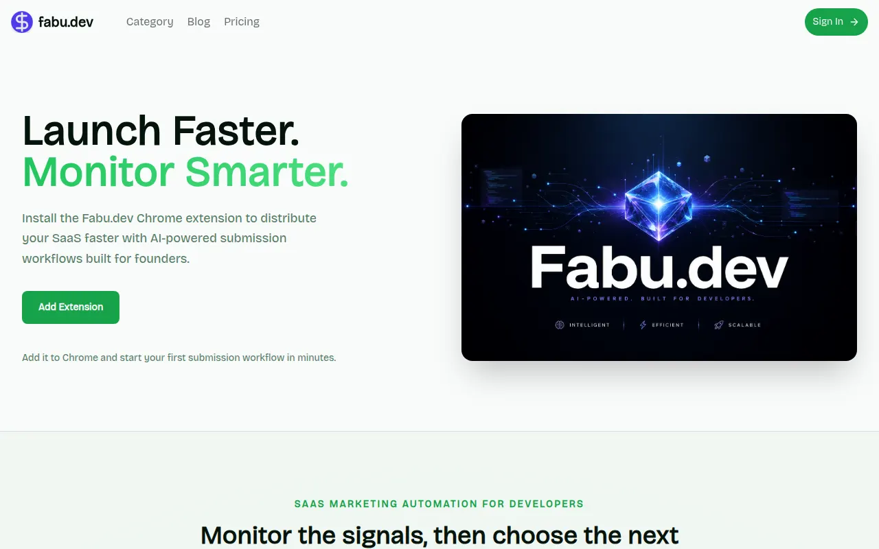 Homepage of fabu.dev