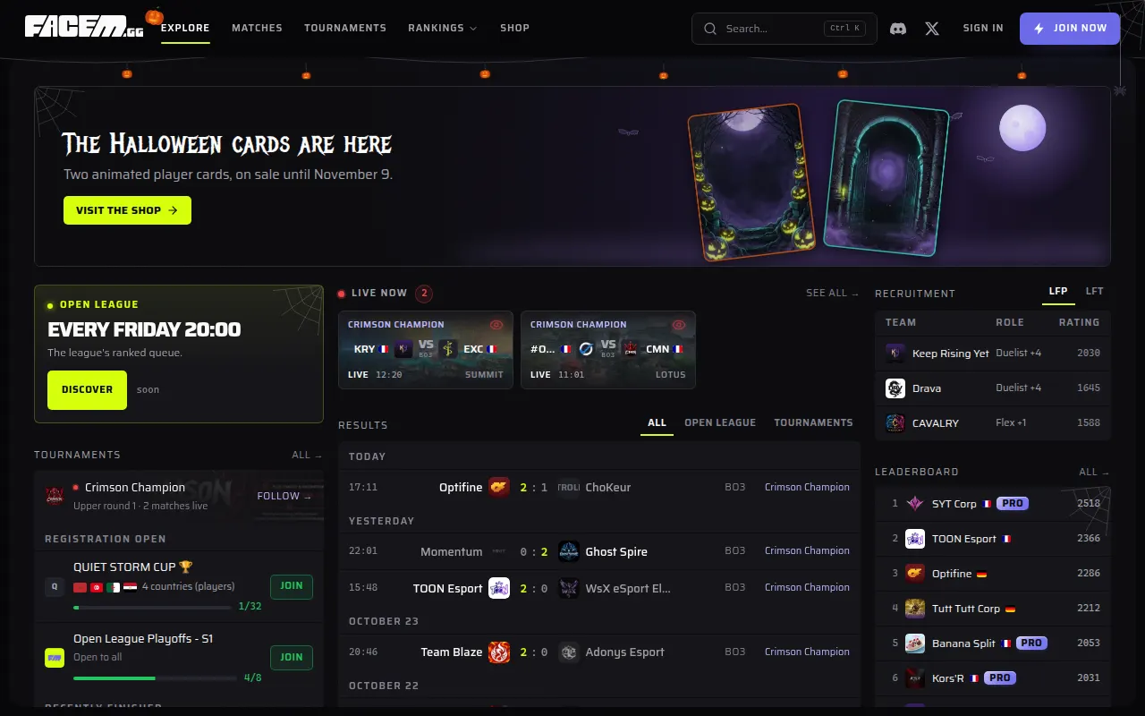 Homepage of facem.gg