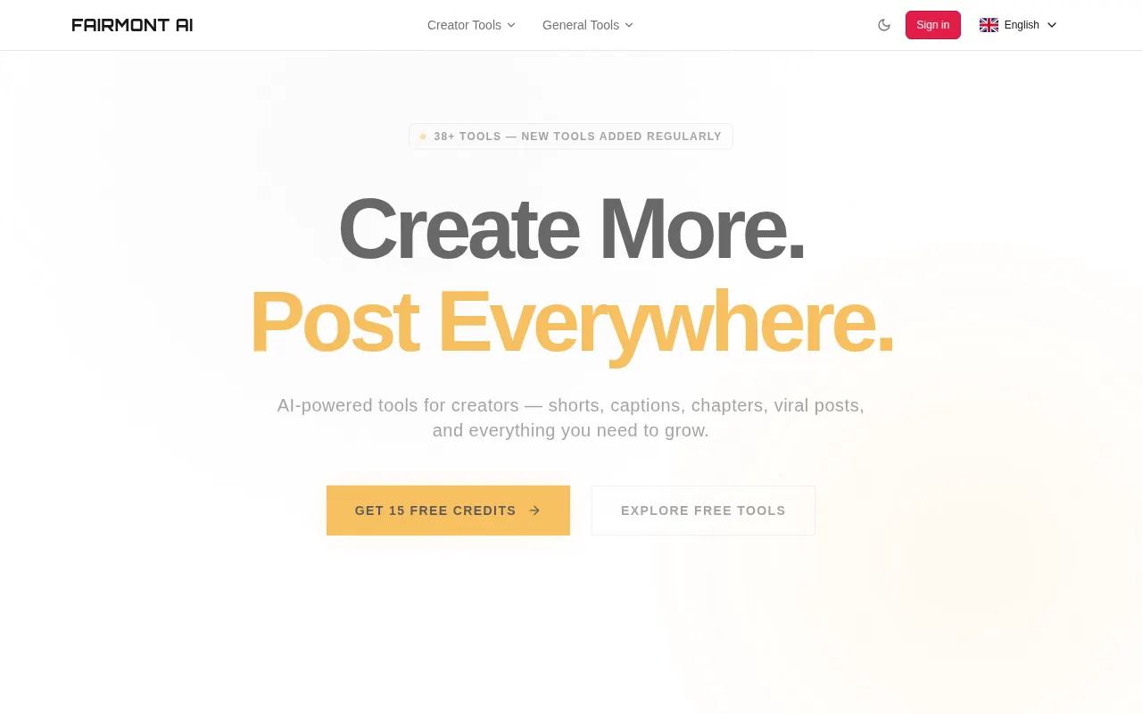 Homepage of fairmont.ai