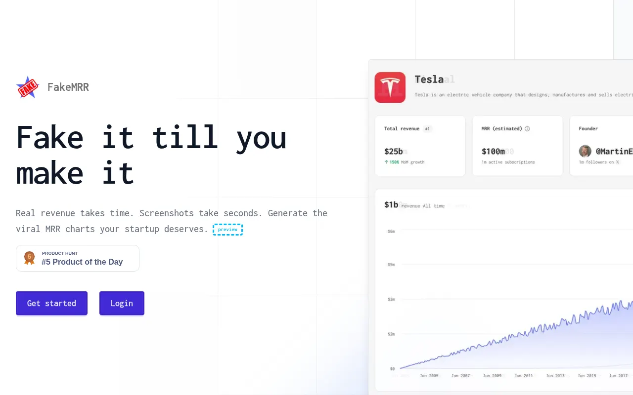 Homepage of fakemrr.app