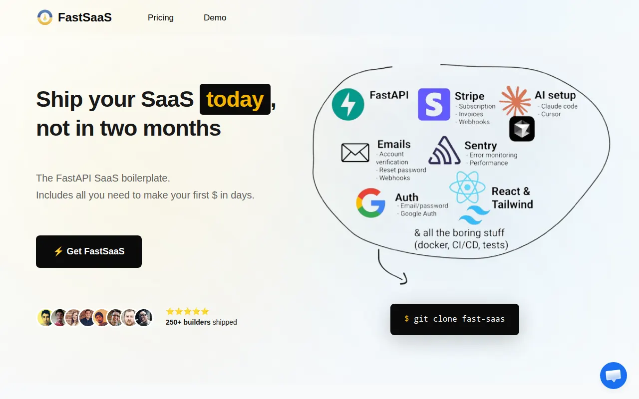 Homepage of fast-saas.com
