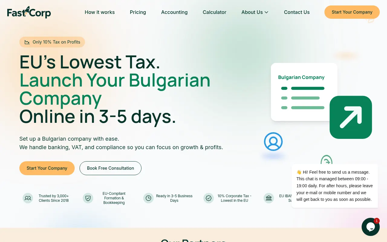 Homepage of fastcorp.eu