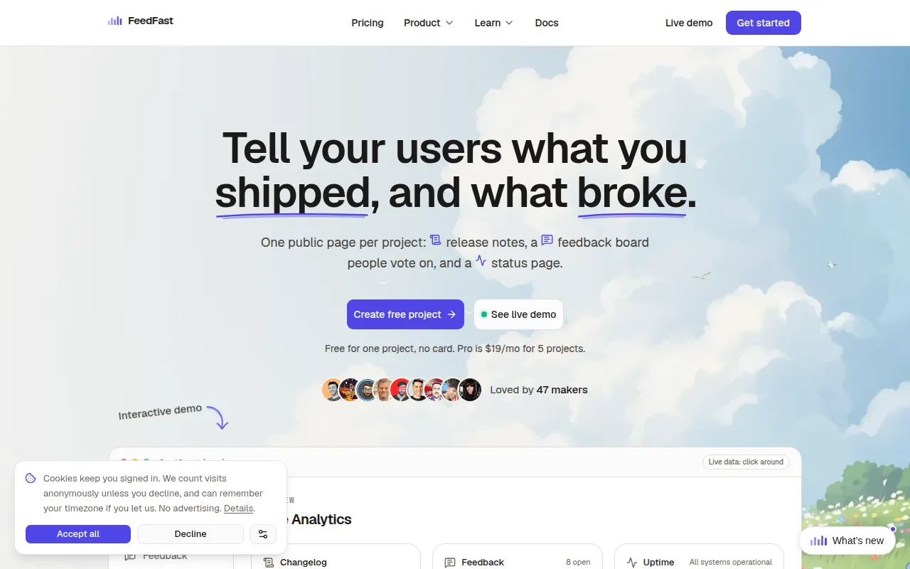 Homepage of feedfa.st