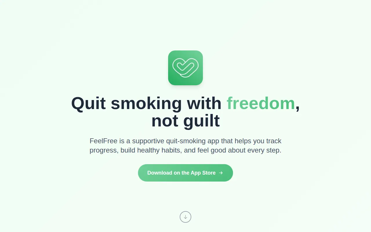 Homepage of feelfreeapp.com