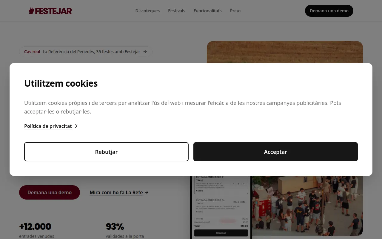 Homepage of festejar.cat