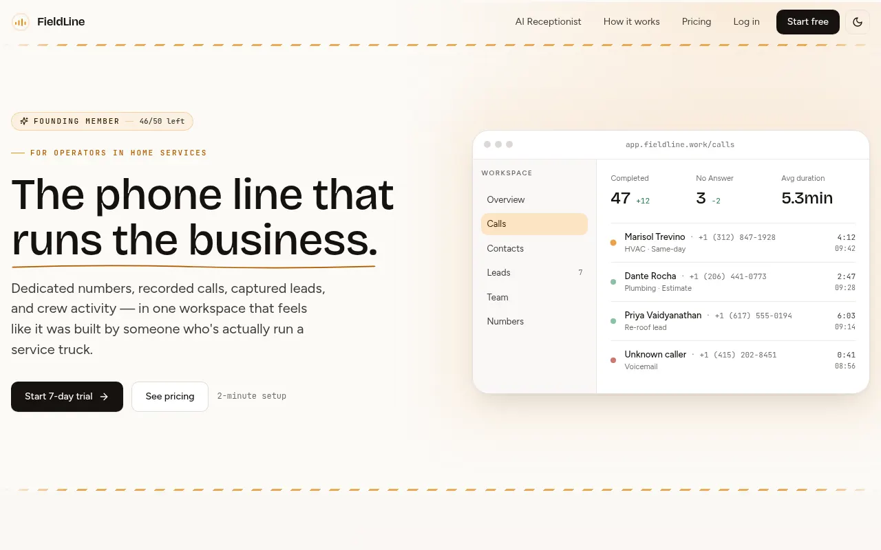 Homepage of fieldline.work