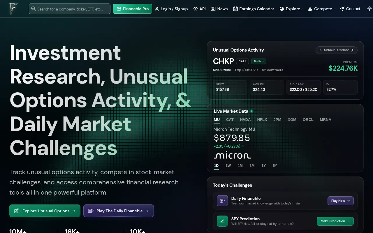 Homepage of financhle.com