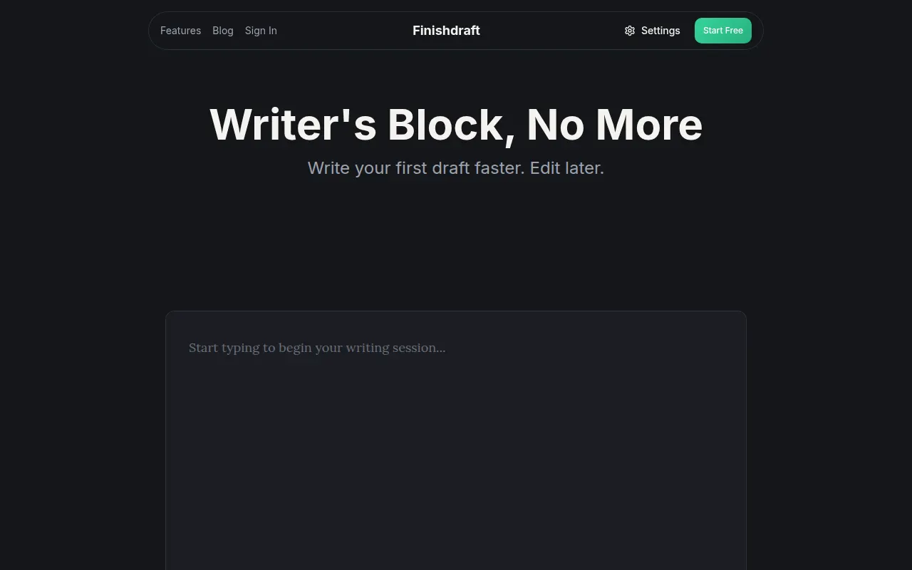 Homepage of finishdraft.com