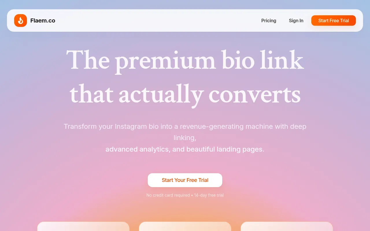 Homepage of flaem.co