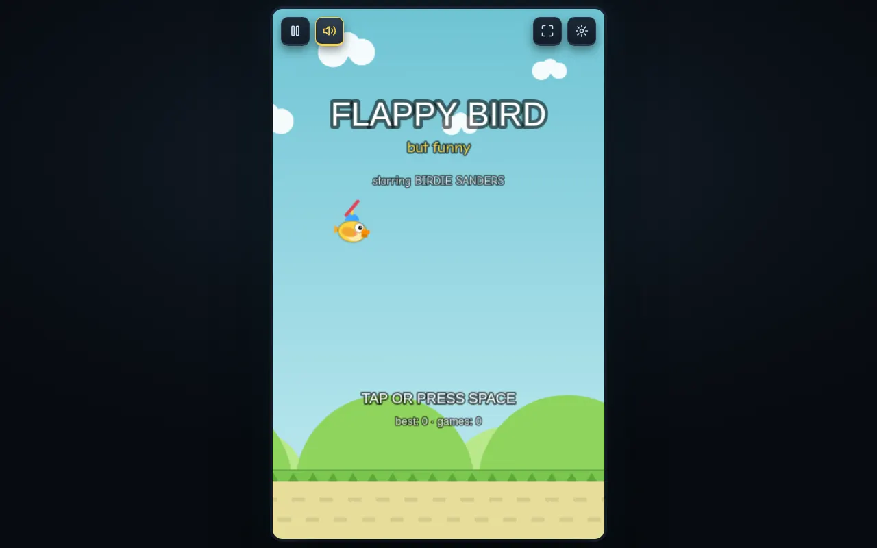 Homepage of flappybird.lol