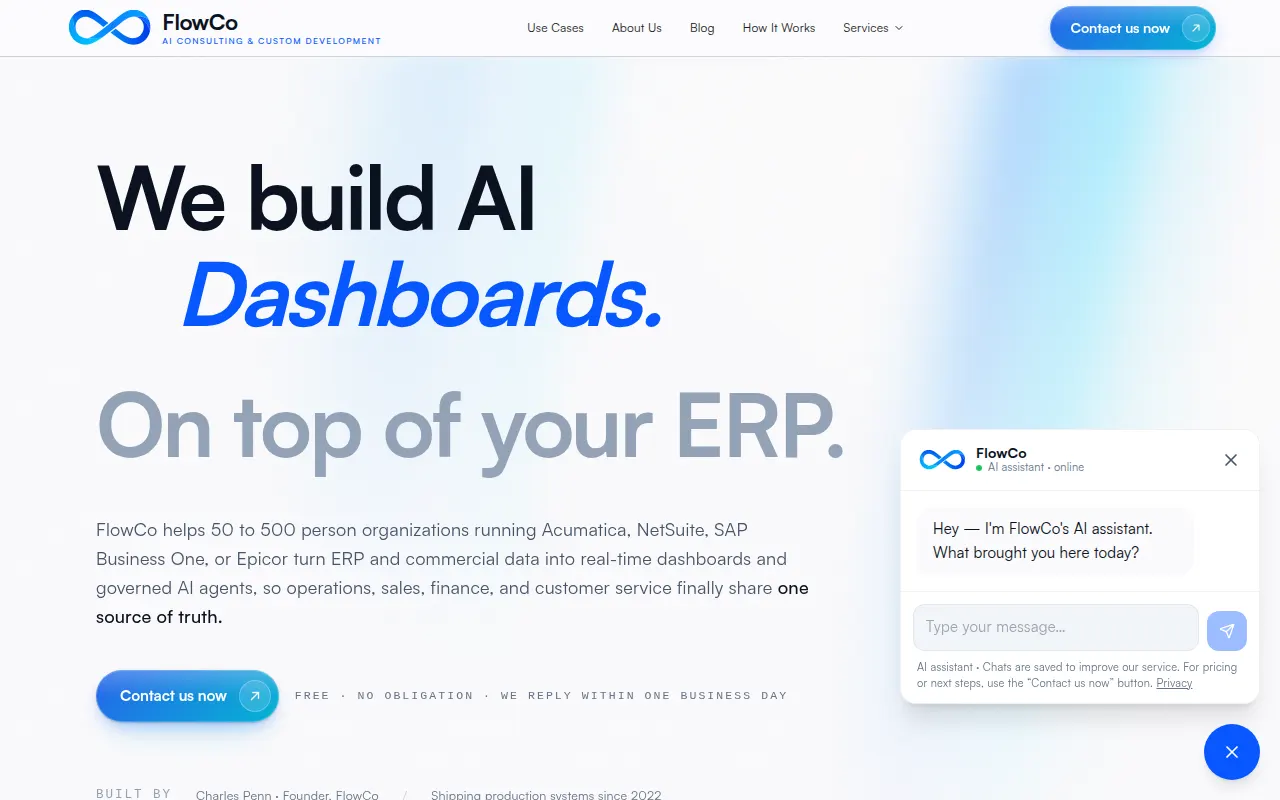 Homepage of flowcoai.com