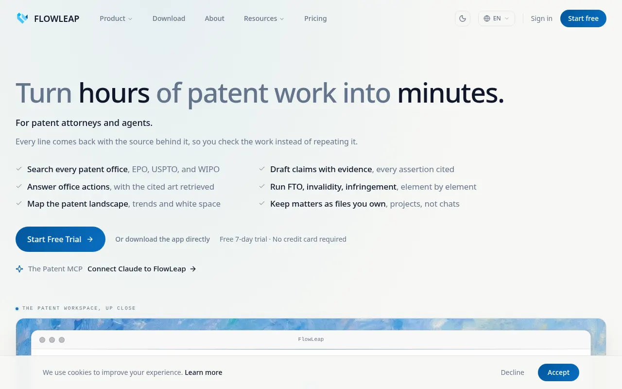 Homepage of flowleap.co