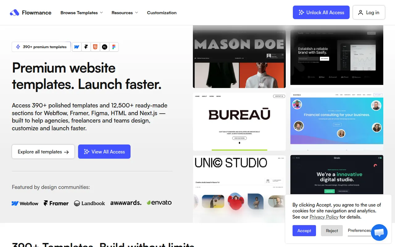 Homepage of flowmance.com