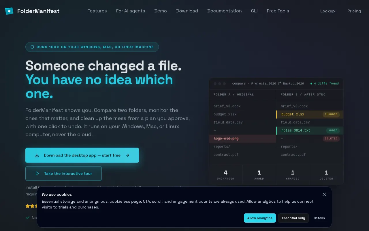Homepage of foldermanifest.com