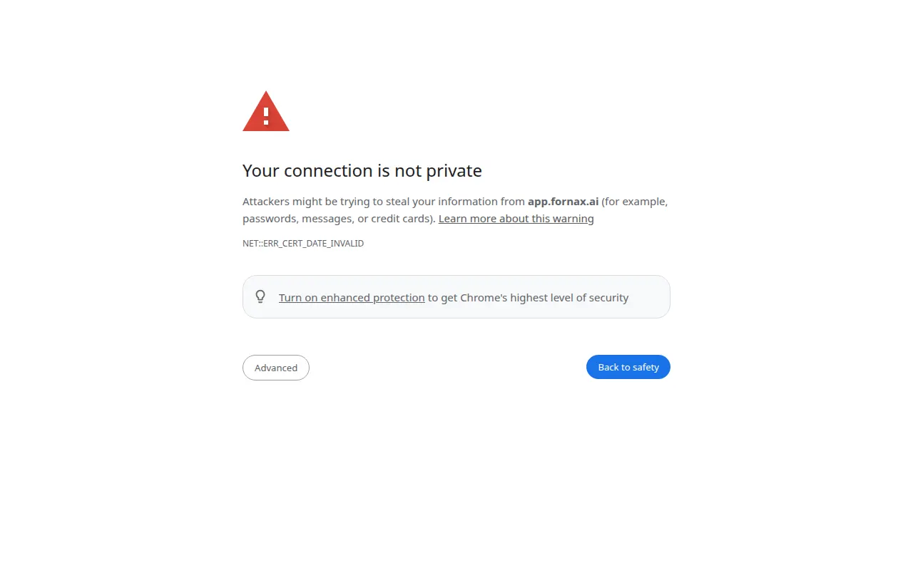 Homepage of fornax.ai