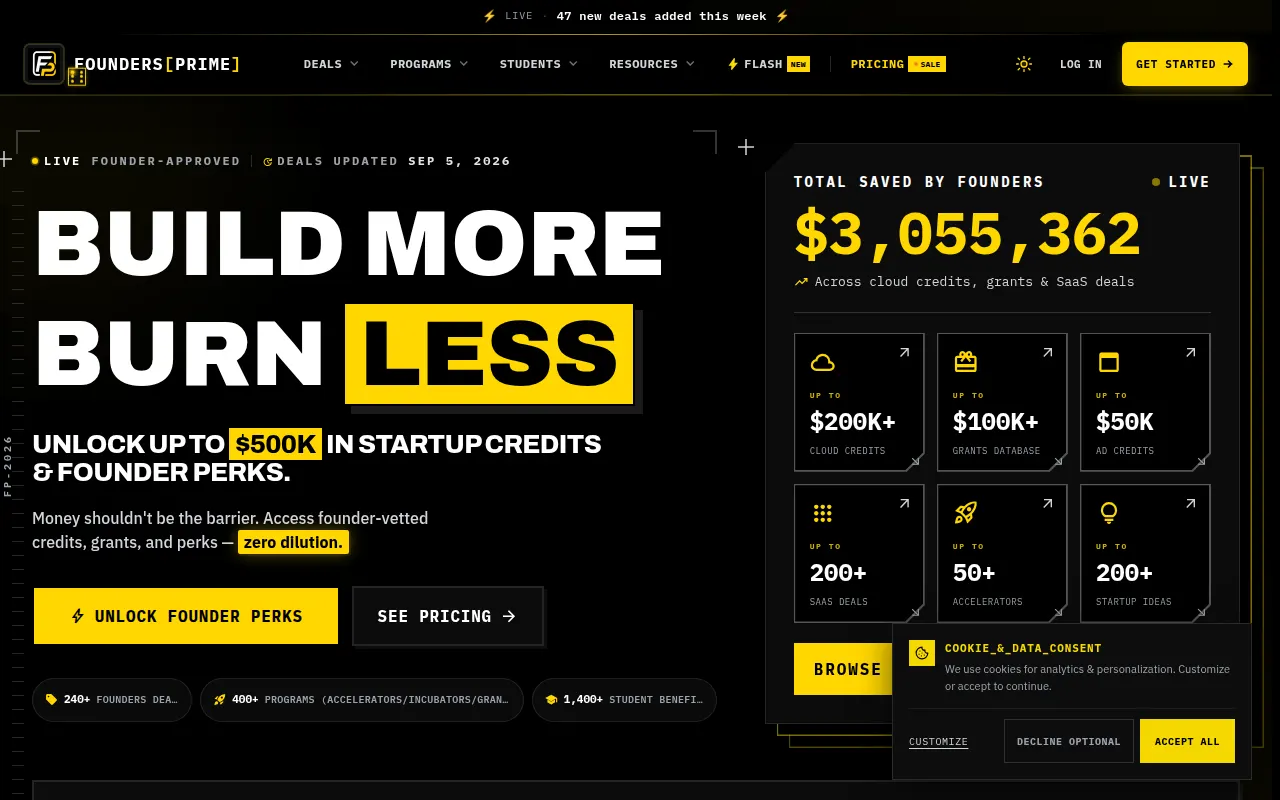 Homepage of foundersprime.com