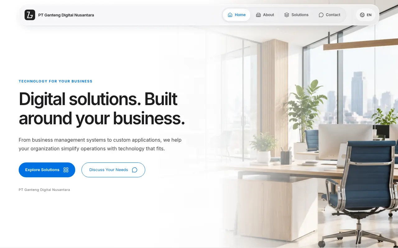 Homepage of ganteng.co.id