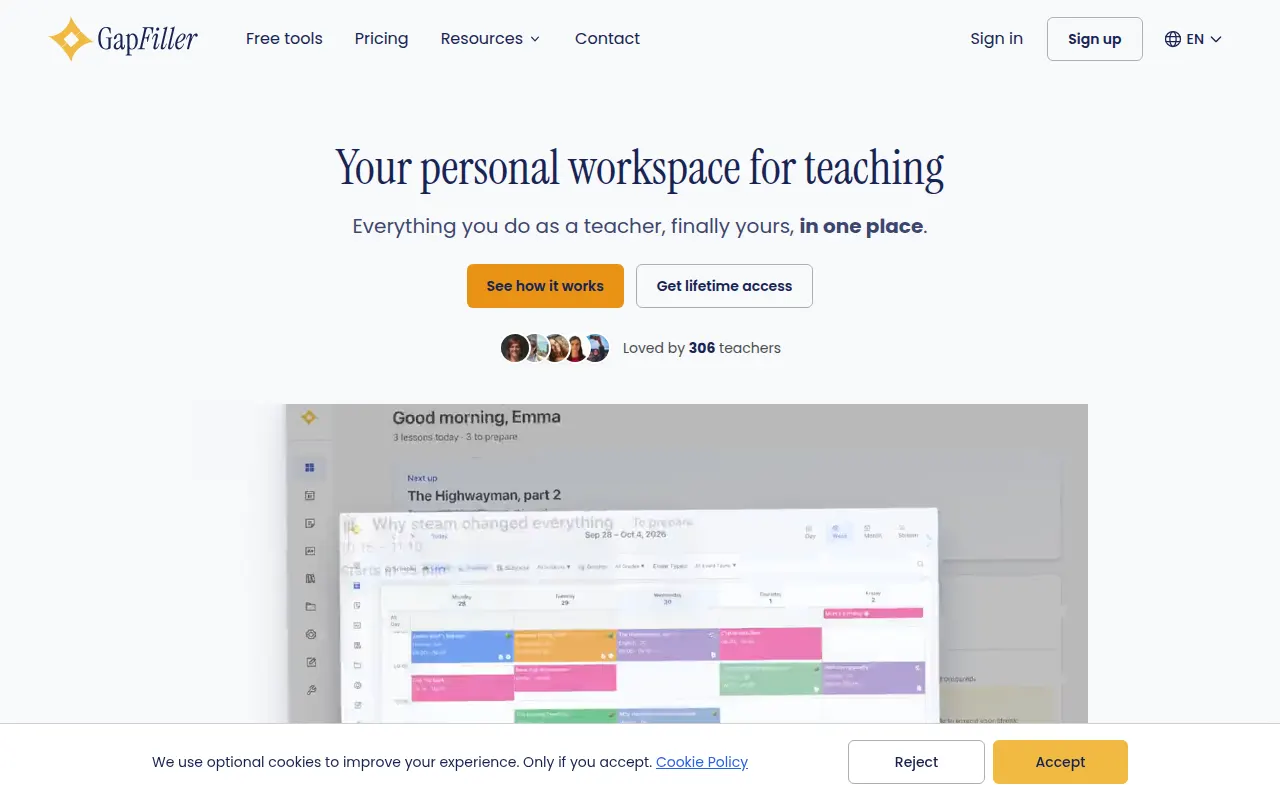 Homepage of gapfiller.app