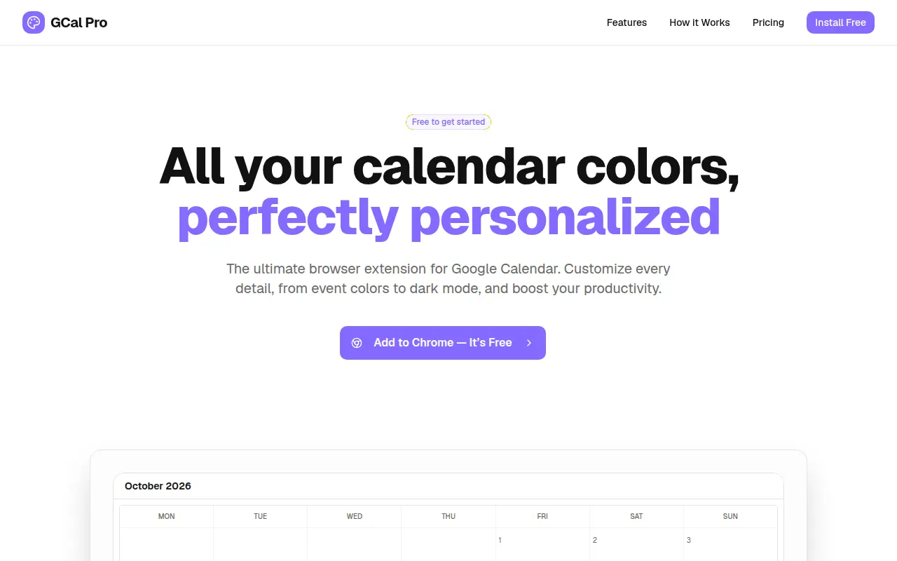 Homepage of gcal.pro