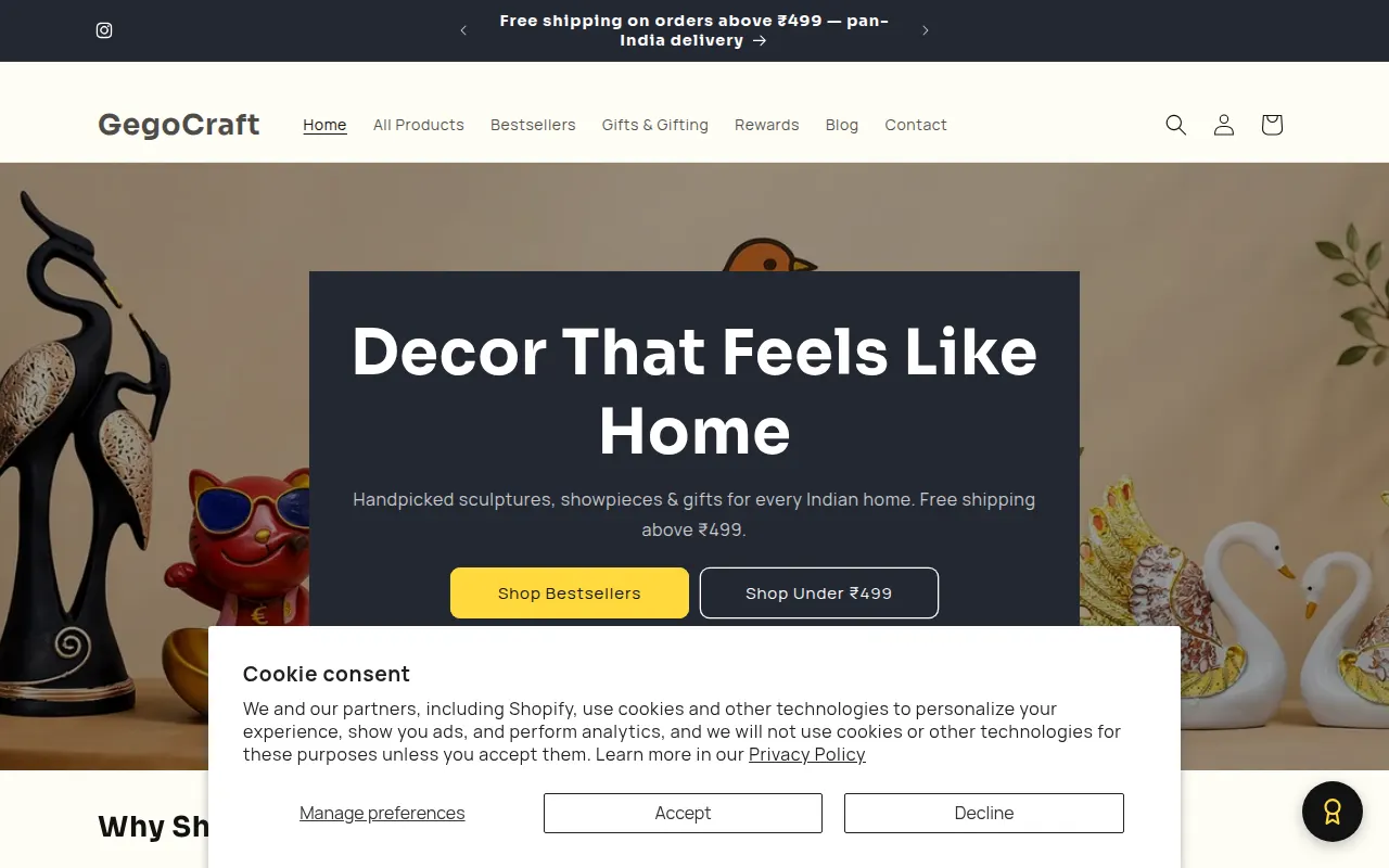 Homepage of gegocraft.com