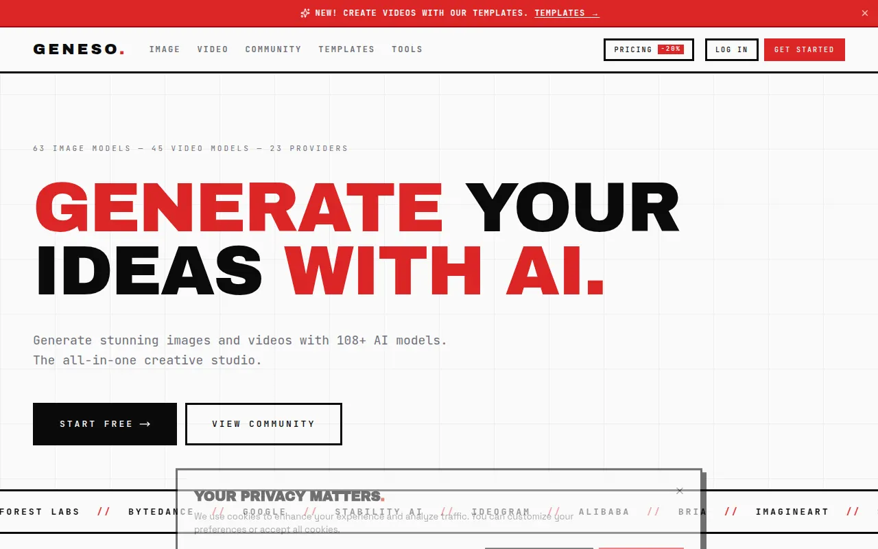 Homepage of geneso.ai