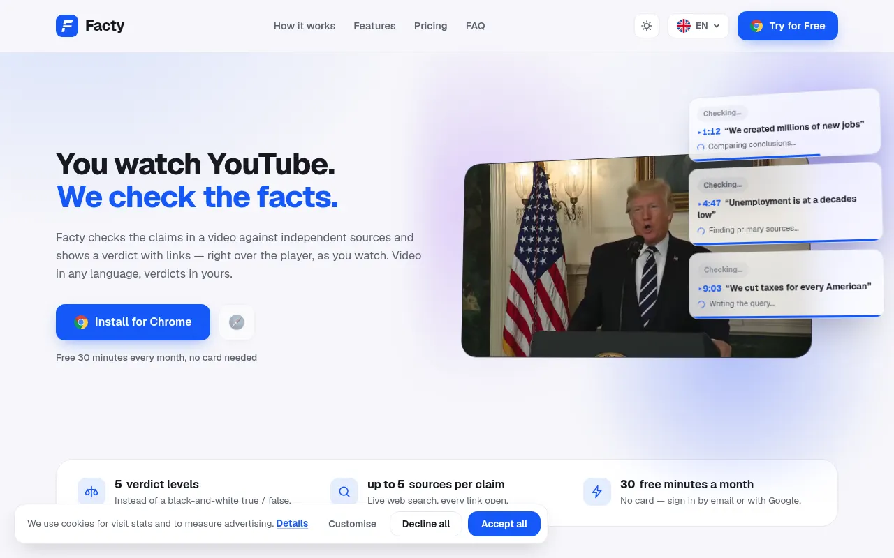Homepage of getfacty.com