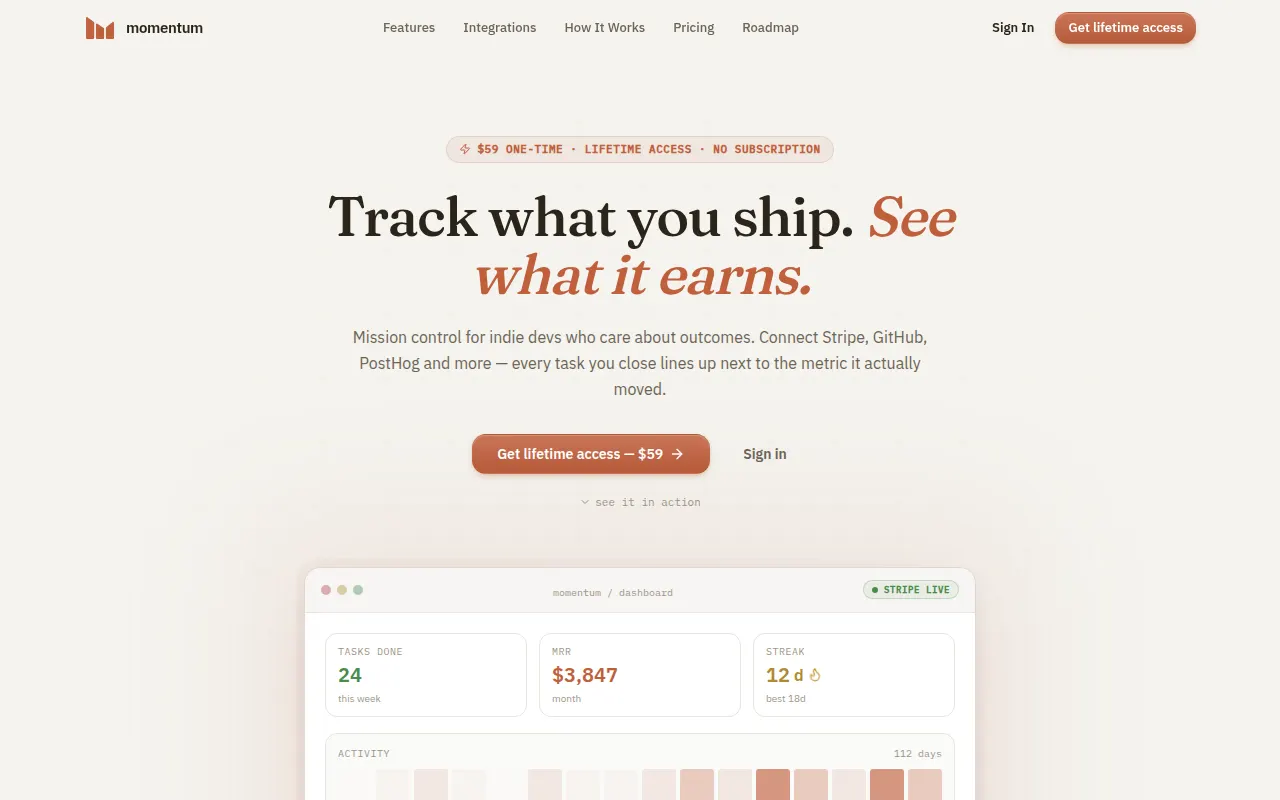 Homepage of getmomentum.online
