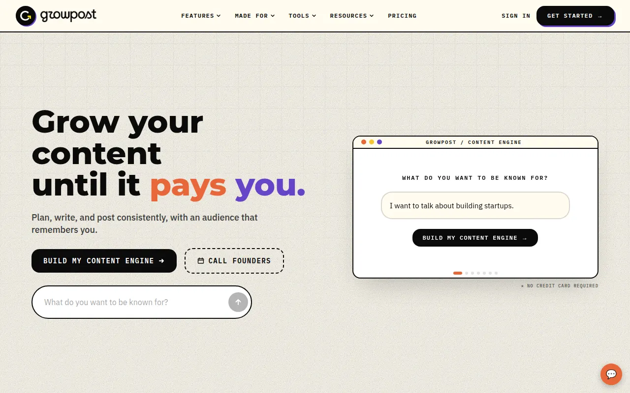 Homepage of growpost.space