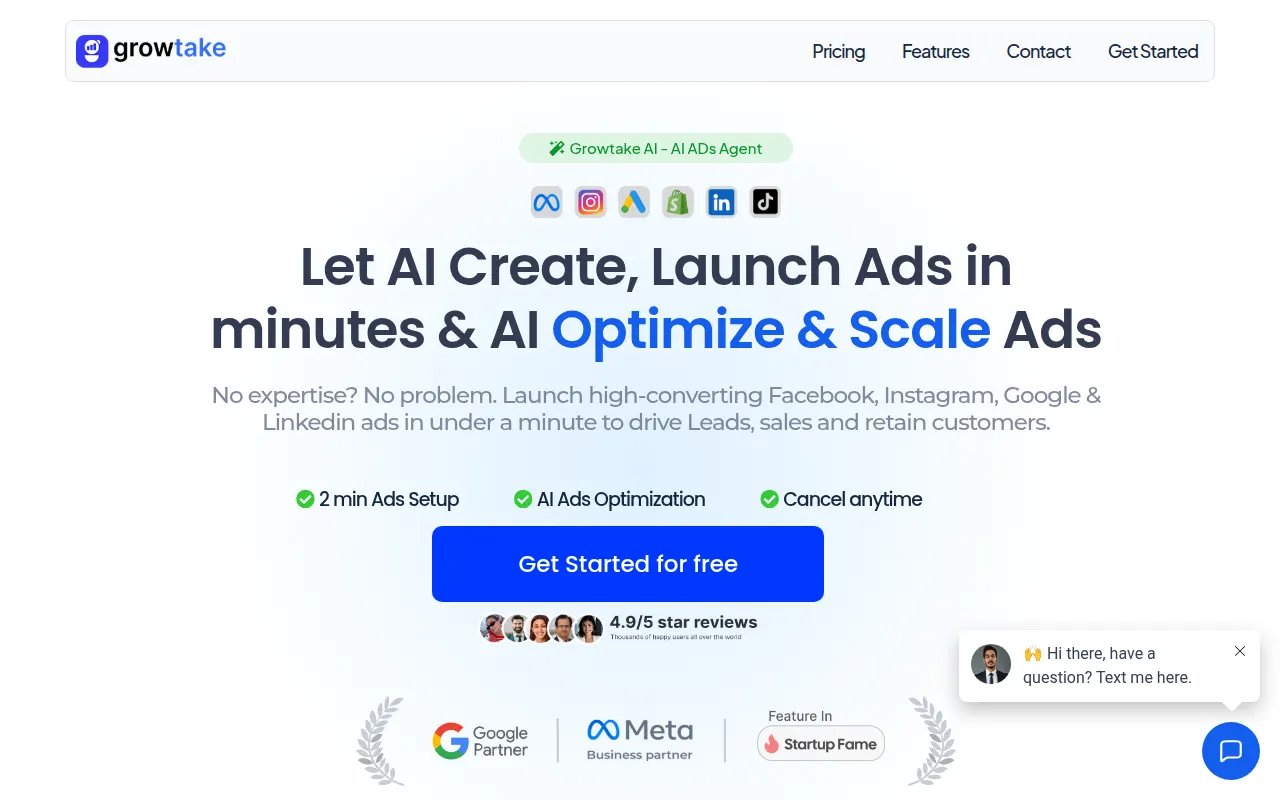 Homepage of growtake.com