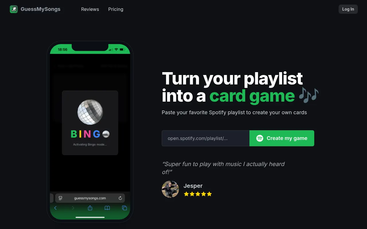 Homepage of guessmysongs.com