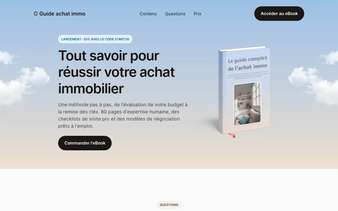 Homepage of guideachatimmo.com