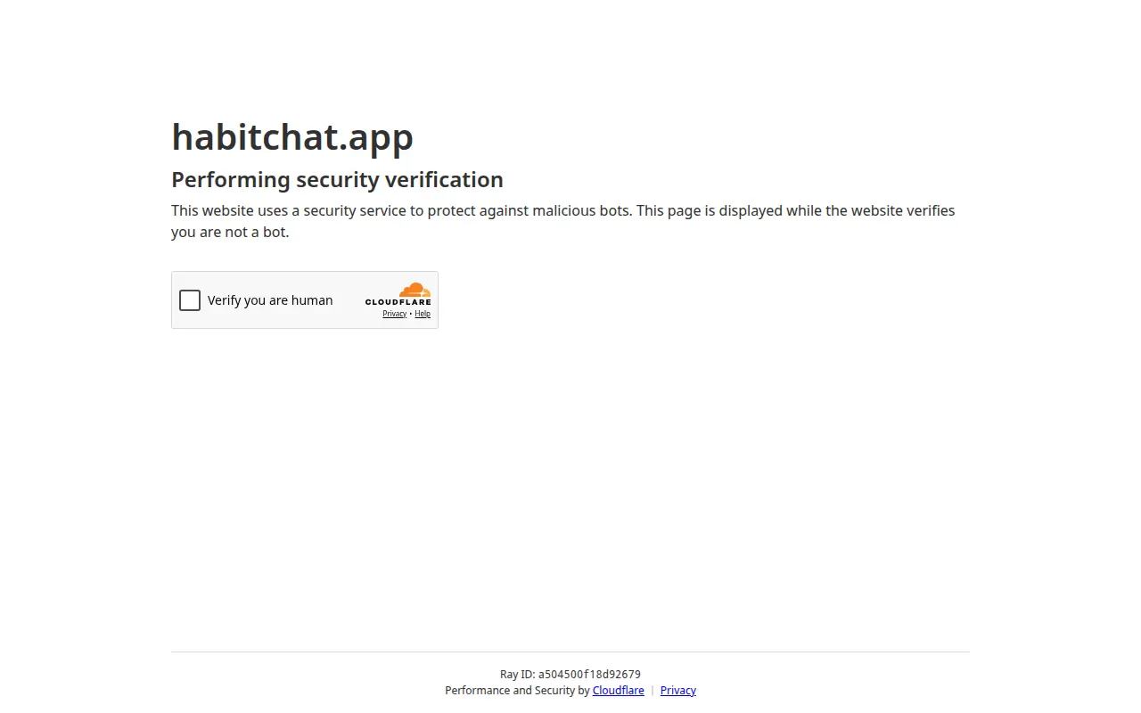 Homepage of habitchat.app