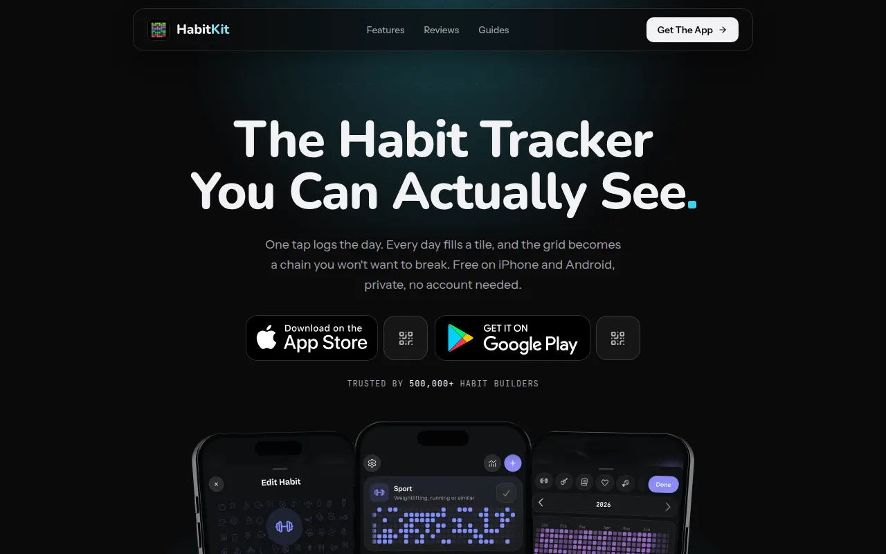 Homepage of habitkit.app