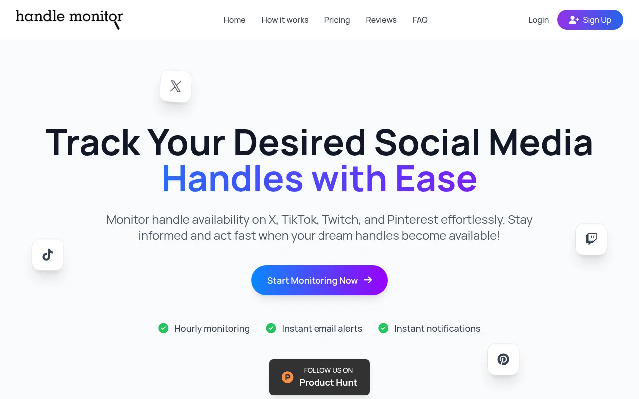 Homepage of handlemonitor.com