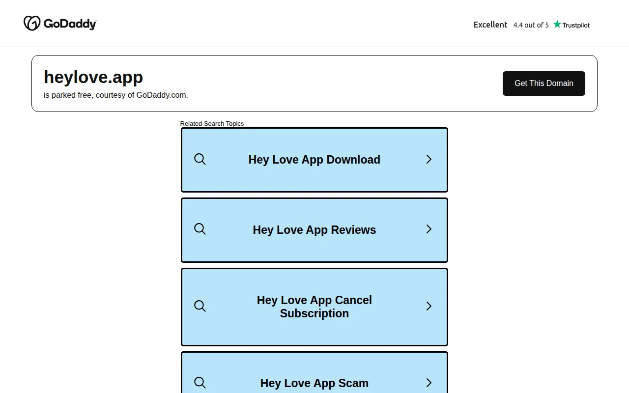 Homepage of heylove.app