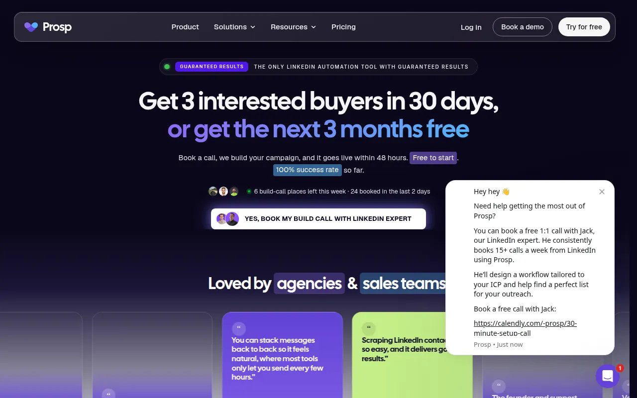 Homepage of prosp.ai
